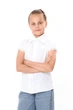 Дитяча блуза з коротким рукавом для дівчинки з мереживом NoBrand 134 Білий (p-20716-248674) - изображение 2