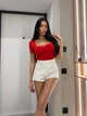 Боді push-up з коротким рукавом мод ОСИП-808, Червоний, 46-48 - зображення 4
