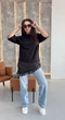 Футболка-туніка в стилі Zara мод СОКР-9075, чорний , 48-50 - зображення 2