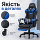 Геймерское кресло Hanert G-Force Black/Blue черно-синее с подставкой для ног, наклоном спинки до 135° и механизмом TILT - изображение 4