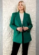 Коротке зелене пальто з пальтової шерсті прямого крою Hot Fashion 22-1177 - зелений - M-XL - зображення 2