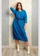 Сукня з мікровельвету з поясом бірюзова New Collection 22-831 - бірюзовий - L-XXL - изображение 7