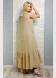 Літня лляна сукня максі А-силуету бежева New Collection 29-1201 - бежевий - M-XL - изображение 4