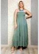 Літній сарафан Максі А-силует Штапель хакі New Collection 14-7305 - хакі - S-L - изображение 3