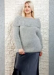 Светр фактурної в'язки з широкою горловиною сірий Italy Moda 22-028 - сірий - M-XL - изображение 1