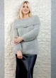 Светр фактурної в'язки з широкою горловиною сірий Italy Moda 22-028 - сірий - M-XL - изображение 2