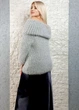 Светр фактурної в'язки з широкою горловиною сірий Italy Moda 22-028 - сірий - M-XL - изображение 5