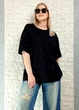 Футболка бавовняна з дрібними паєтками та стразами чорна GAGA summer 16-151 - L-XXL - чорний - изображение 6
