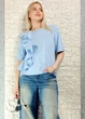 Футболка бавовняна з батистовим воланом блакитна Gioya 17-023 - L-XL - блакитний - зображення 2