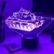 Светильник ночник декоративный ручной работы с пультом «Боевой танк M60 Patton. Военная тематика» 3D лампа с Led-подсветкой (7 цветов 4 режима) (3DT023) - изображение 4