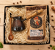 Подарочный набор № 4047-1-2, турка 1 порция кофе, медь 1 мм, коричневая, черная коробка, кофе 500 гр, зерно - изображение 1