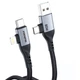 Кабель Foneng X92 4-in-1 (60W) USB/USB-C - USB-C/Lightning (M/M), 1 м, Black (X92-CA-FIO) - зображення 2