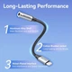 Перехідник Lightning to 3.5mm 0.1m cotton braided aluminum gray Vention (BMBHA) - зображення 5