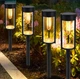 Садовые фонари на солнечной панели 4 шт уличные водостойкие LED светильники для дорожек, террас и двора, уличное освещение с затчиком затмения (YT74I) - изображение 2