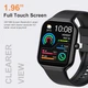 Смарт-годинник P99 Smart Watch 1.96" HD Bluetooth 5.3 Дзвінки IP68 Пульсометр SpO₂ 113+ Спортивних Режимів Android iPhone GloryFit Чорний - зображення 6