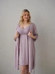 Халат трикотажний з бавовнита мікрофібрової сітки на рукавах "Soft&Lace" 3XL Аметист (2550000973913) - изображение 9