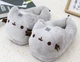 Плюшевые тапочки тапочки кигуруми кот Pusheen Пушин темно - серые размер 36-40 - изображение 2
