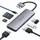 Док-станція хаб Abiwazy 8 в 2 для MacBook Pro та MacBook Air, USB-C адаптер з 2 HDMI, 3 USB 3.0, PD 100W, SD/TF, колір сірий - зображення 2