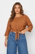 Кофта женская однотонная коричневого цвета Fashion размер 44 (216973) - изображение 1