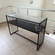 Консоль приставна у стилі Loft з металевим каркасом, стіл консольний для передпокою з рифленою скляною стільницею та полицею з ЛДСП 119×40×78,5 см для дому та офісу, YM-180-BronzeSmokedGlass/Black - зображення 11