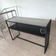 Консоль приставна у стилі Loft з металевим каркасом, стіл консольний для передпокою з рифленою скляною стільницею та полицею з ЛДСП 119×40×78,5 см для дому та офісу, YM-180-BronzeSmokedGlass/Black - зображення 13