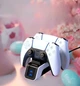 Зарядная станция для PS5 DualSense Aolion для двух геймпадов быстрая зарядка подставка белый - изображение 4