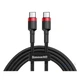 Кабель Baseus Cafule USB Cable Type-C-Type-C 3A 2m Red+Black - изображение 1