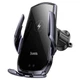 Автотримач для телефона з БЗП HOCO CA202 Plus Enlightener infrared induction wireless charging car holder(air outlet) Black metal gray - изображение 1