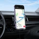 Автотримач для телефона з БЗП HOCO CA202 Plus Enlightener infrared induction wireless charging car holder(air outlet) Black metal gray - изображение 9