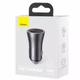 Автомобільний зарядний пристрій Baseus Golden Contactor Max Dual Fast Charger Car Charger U+C 60W Dark Gray - зображення 2