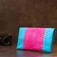 Клатч женский Snake Leather розовый из натуральной кожи змеи на магните средний горизонтальный 70904 - изображение 5