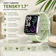 Смарт-годинник Tensky 1.7" з Alexa, Bluetooth дзвінки, 60 спорт-режимів, пульс, SpO2, водонепроникність IP68, зелений жіночий годи - зображення 1