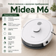 Автоматический уборщик Midea для сухой и влажной очистки пола, беспроводной робот с дистанционным управлением через приложение или пульт ДУ, мощность всасывания 2000 Па, лазерный дальномер, контейнер 500 мл, белый - изображение 4