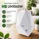 Ультразвуковой увлажнитель воздуха HB UH1065W для дома и офиса, прибор с резервуаром 4 л, электронным гигростатом, LED-дисплеем, таймером 1–9 часов, режимом «СОН», керамическим картриджем, белый - изображение 2