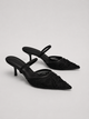 Слингбэки с вышивкой, туфли в стиле Zara Женские Meideli Черный 37 (24 см) Код: F566 black - изображение 3