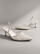 Слингбэки с вышивкой, туфли в стиле Zara Женские Meideli Белый 37 (24 см) Код: F566 white - изображение 2