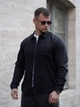 Мужская рубашка классическая однотонная Tencel Comfort Черная M - изображение 6