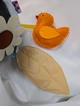 Развивающий бизи мяч мягкий Happy Vita Craft корзинка с фруктами, уточка пищит, листочек шелестит разноцветный - изображение 7