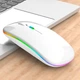 Беспроводная бесшумная мышь BauTech со светодиодной RGB подсветкой Bluetooth + 2.4 ГГц Белый (1009-788-01) - изображение 3