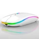 Беспроводная бесшумная мышь BauTech со светодиодной RGB подсветкой Bluetooth + 2.4 ГГц Белый (1009-788-01) - изображение 4