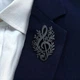Брошь BROCHE Музыка Скрипичный ключ с цветами из стали чёрный BRSF115542 - изображение 4