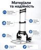 Тележка транспортная складная ручная багажная для перевозки грузов алюминиевая тачка на колесах компактная для дачи покупок сумок - изображение 4