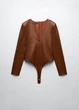 Боди Zara с V-образным вырезомзи искусственной кожи М - изображение 7