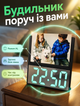 Настільний дзеркальний світлодіодний годинник для дому з фоторамкою 15х10 см та USB живленням з автоматичною зміною яскравості та термометром - зображення 4