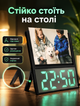 Настільний дзеркальний світлодіодний годинник для дому з фоторамкою 15х10 см та USB живленням з автоматичною зміною яскравості та термометром - зображення 5