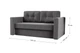 Прямий диван MÜNGER Sofa Gemütlich 166x102x78, з механізмом єврокнижка, з оббивкою з тканини Mars 01 - зображення 7