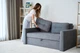 Прямий диван MÜNGER Sofa Gemütlich 166x102x78, з механізмом єврокнижка, з оббивкою з тканини Mars 01 - зображення 9