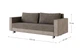Прямий диван MÜNGER Sofa Ruhe 220x87x75, з механізмом єврокнижка, з оббивкою з тканини Mars 14 - зображення 7