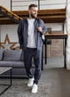 Мужской спортивный костюм на молнии с Lacoste, MonsterBrand 4XL (58) Демисезонный графит - изображение 1