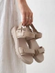 Женские босоножки PARADIZE SHOES темно-бежевого цвета из натуральной кожи с липучками на средней подошве 38 размер (стелька 24,6 см) - изображение 2